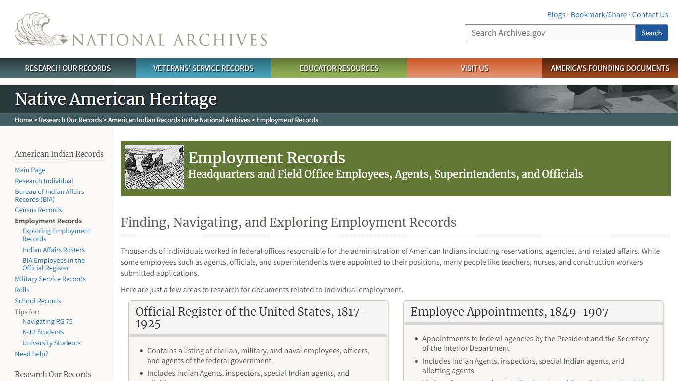 Employment Records | National Archives